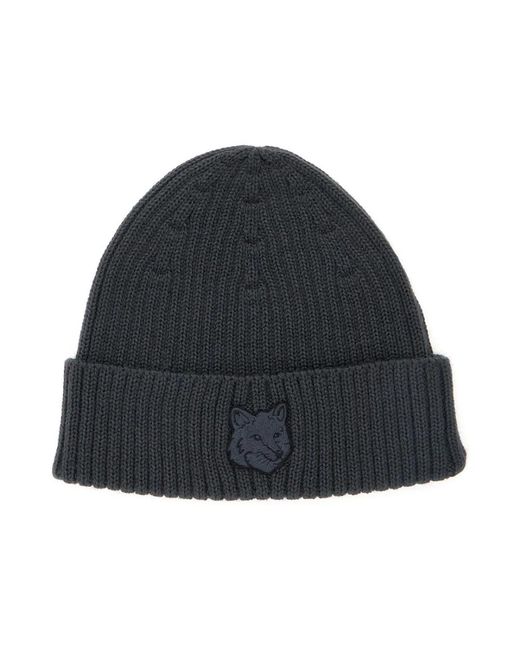 Maison Kitsuné Blue Beanies for men