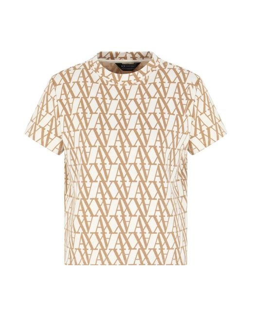 ARMANI EXCHANGE Tops ,Polyester Gebreid Kledingstuk in het Natural