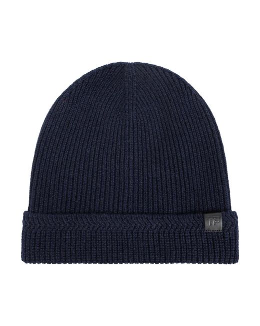 Tom Ford Kappe mit logo-patch in Blue für Herren