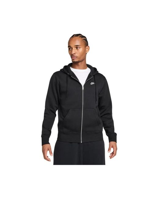 Nike Club Fleece Hoodie Met Volledige Ritssluiting in het Black voor heren