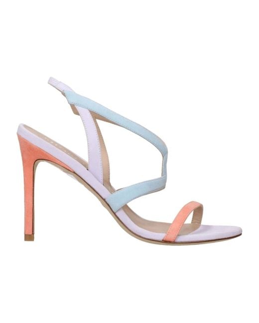 Stuart Weitzman Pink Bunte Leder Sandale Hoher Absatz