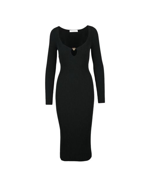 Philosophy Di Lorenzo Serafini Abito Lungo Cannettato in het Black