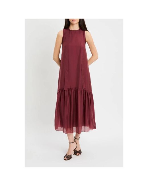 Kaos Maxi Jurk Met Ruches in het Red