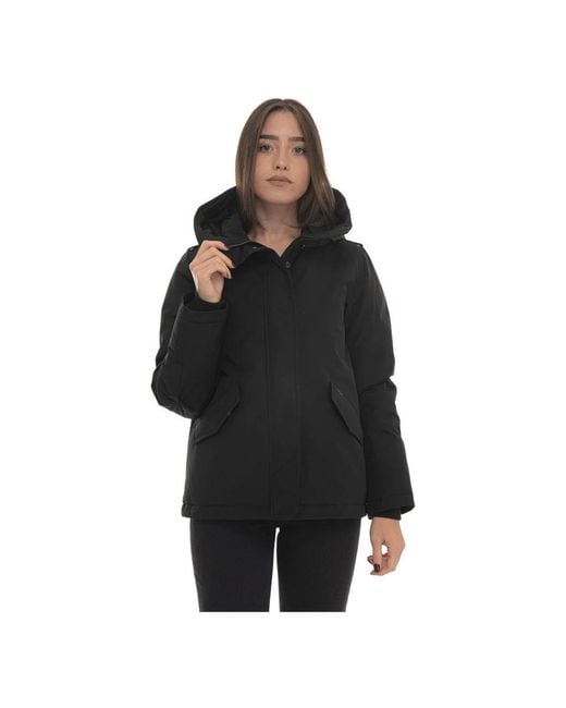 Woolrich Black Winter Jackets