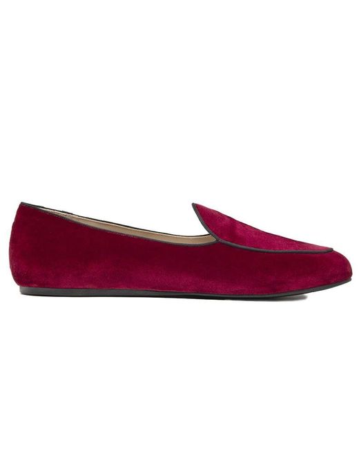 Charles Philip Rote Samt Loafer Mokassins in Red für Herren