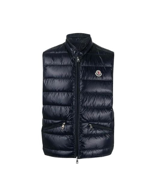 Moncler Blue Vests for men