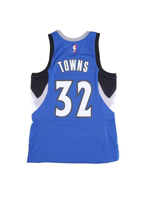Mitchell & Ness Fitness ,Blauw ,Wol Nba Road Jersey Karl Anthony Towns in het Blue voor heren