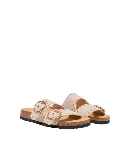 ONLY Brown Nieten Schnallen Sandalen