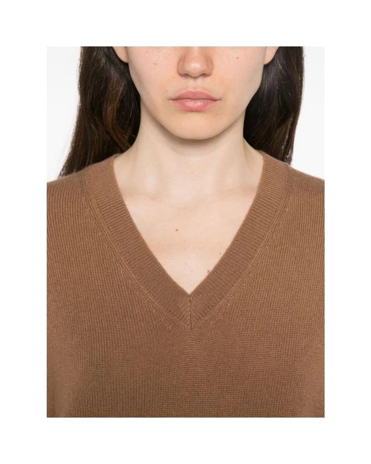 Marella Brown V-Neck Knitwear