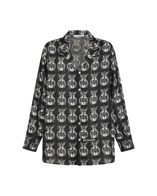 Acne Overhemden ,Zwart ,Linnen Zwarte Shirt Fn-Mn-Shir 000862 in het Black voor heren