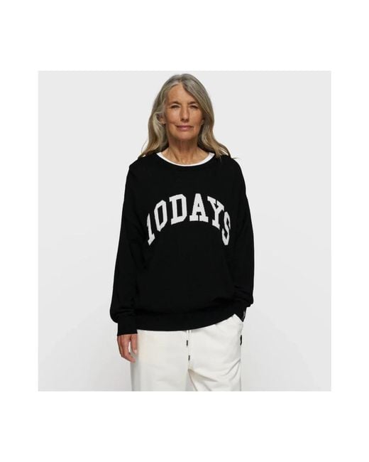 10Days Black Round-Neck Knitwear