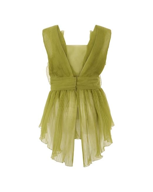 Alberta Ferretti Green Sleeveless Tops