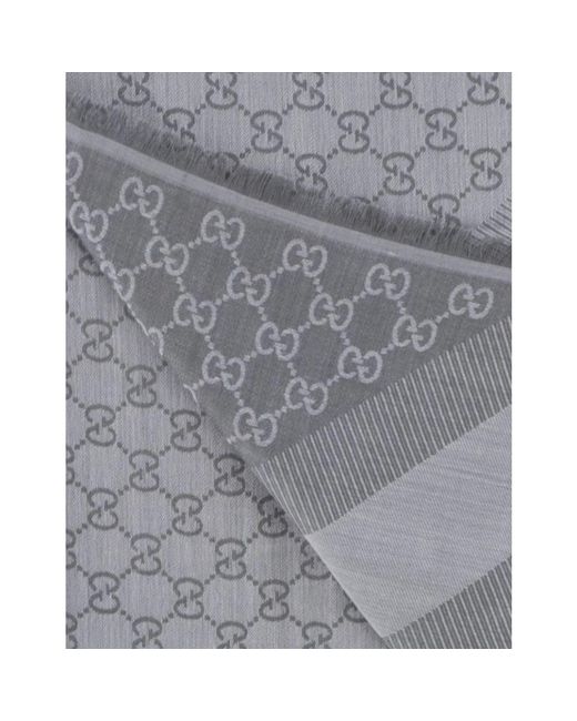 Accessories > scarves > silky scarves Gucci en coloris Gray