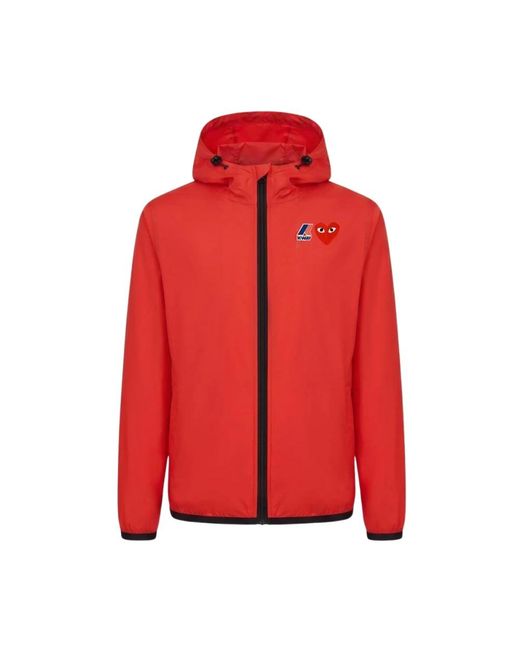 COMME DES GARÇONS PLAY Full Zip Packable Jacket in het Red voor heren
