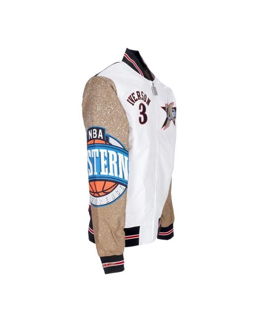 Mitchell & Ness Nba Burst Bomberjacke Allen Iverson in White für Herren