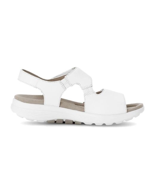 Gabor White Flat Sandals
