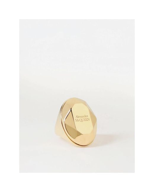 McQueen Metallic Facettierter Messing-Statement-Ring
