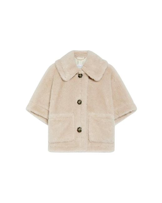 Max Mara Boxy Cape in het Natural