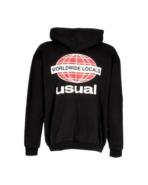 USUAL Black Hoodies for men