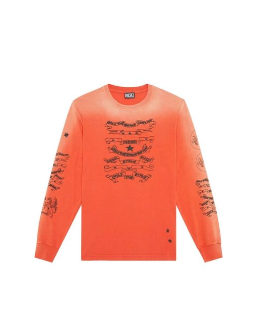 DIESEL Orange Sweatshirts for men