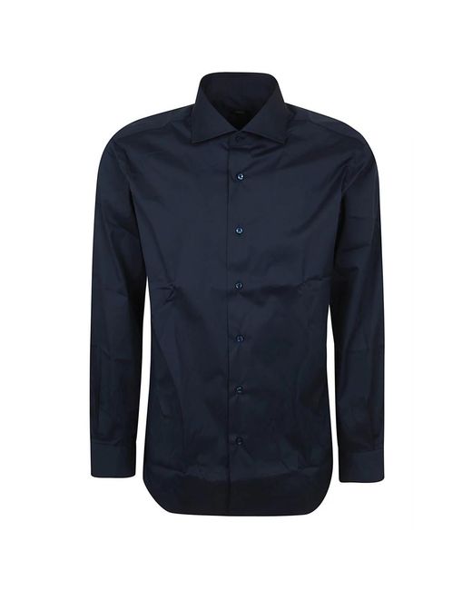 Barba Napoli Blue Casual Shirts for men