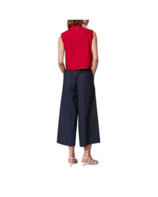 Twinset Blue Dunkelblaue Cropped Hose