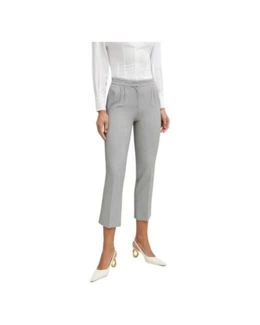 Cropped Trousers Patrizia Pepe en coloris Gray
