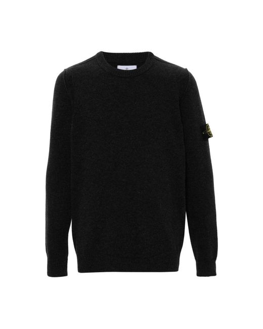 Black mens stone island jumper hot sale