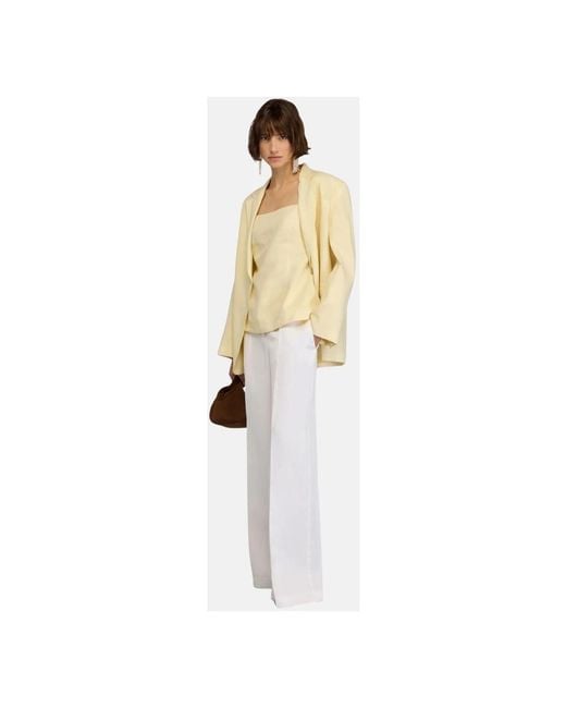 Semicouture White Wide Trousers