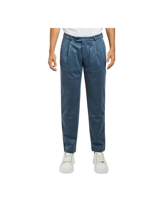 Bugatti Moderne Geplooide Broek Met Ritssluiting in het Blue voor heren
