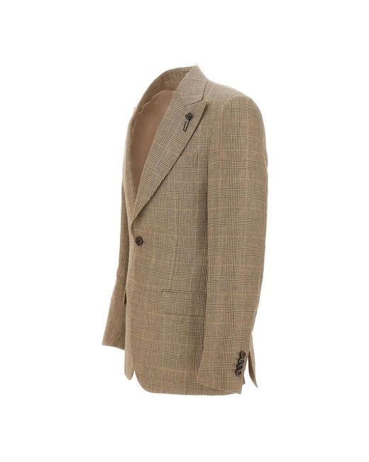Lardini Jassen ,Bruin ,Wol Houndstooth Blazer in het Brown voor heren
