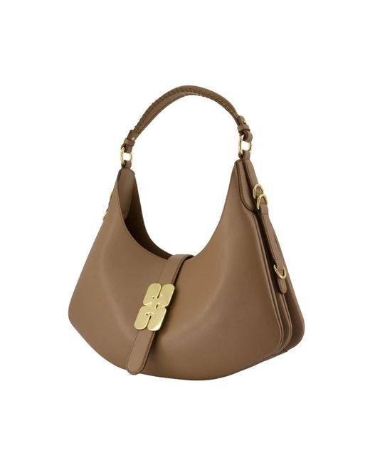 Ganni Brown Shoulder Bags