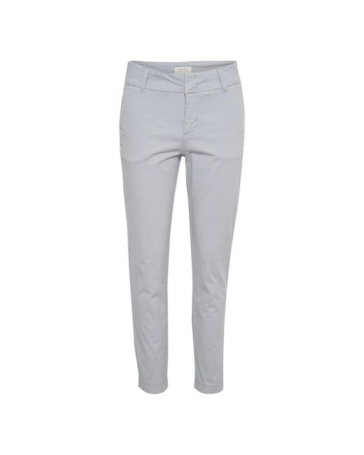 Part Two Gray Slim-Fit Trousers
