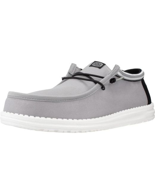 HeyDude Gray Laced Shoes for men