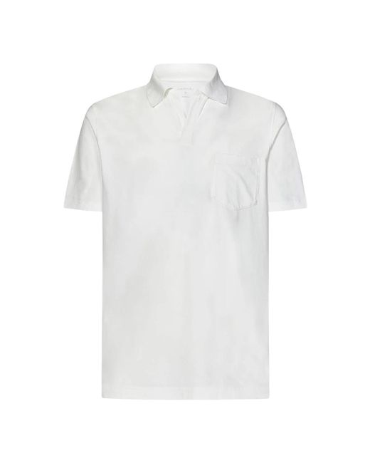 Magliette polo bianca a coste di Sease in White da Uomo