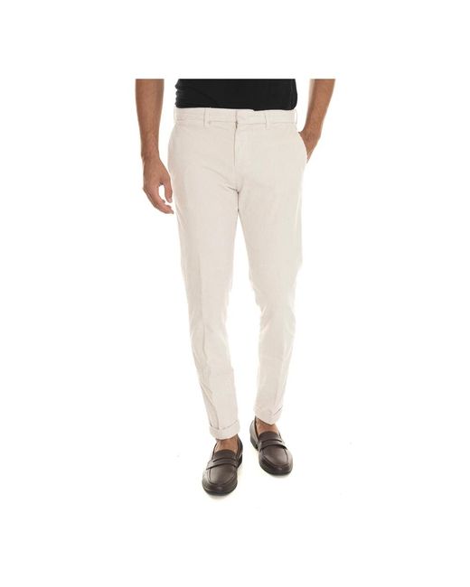 Slim-Fit Trousers Fay de hombre de color Natural