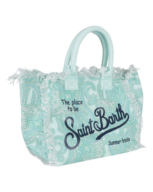 Mc2 Saint Barth Blue Canvas Vanity Tasche Grün Aqua
