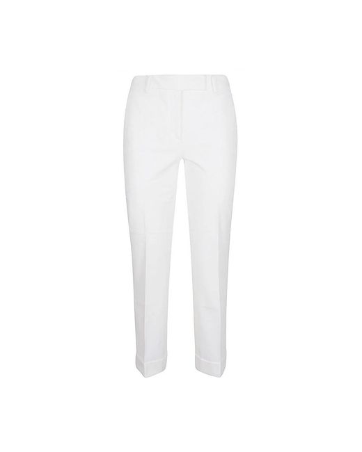 Via Masini 80 White Slim-Fit Trousers