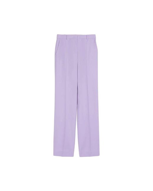 Pantalones rectos Max Mara Studio de color Purple