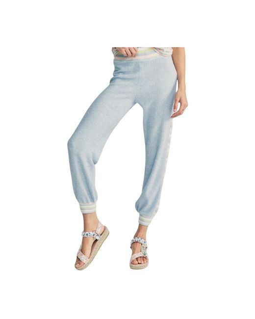 LoveShackFancy Broeken ,Blauw ,Katoen Blauwe Joggers Met Pastel Strepen in het Blue