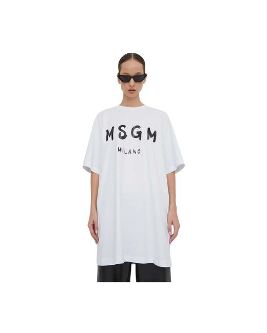 MSGM White Baumwollkleid
