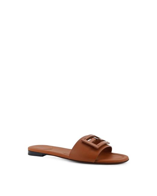 Fendi Brown Sliders