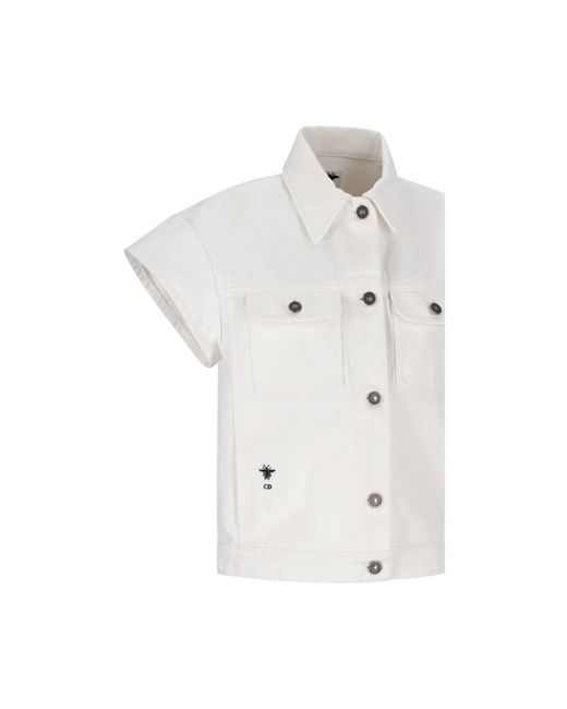 Dior Overhemden ,Wit ,Denim Jacket in het White