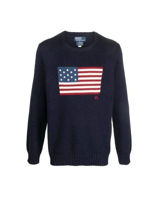 Ralph Lauren Blue Round-Neck Knitwear for men