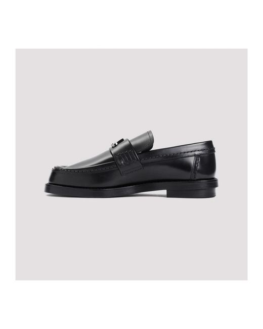 McQueen Black Seal-plaque Loafers