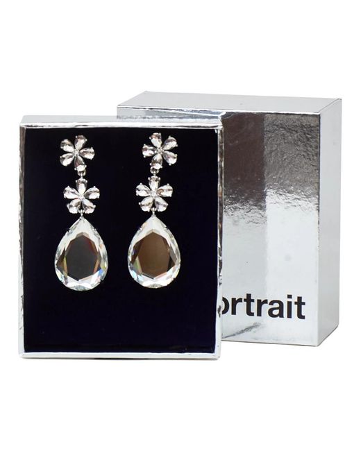 Earrings Self-Portrait de color Black