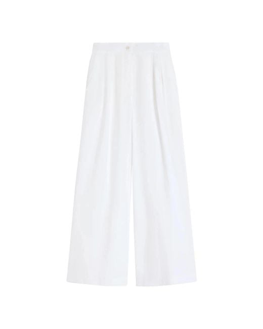 Max Mara White Wide Trousers