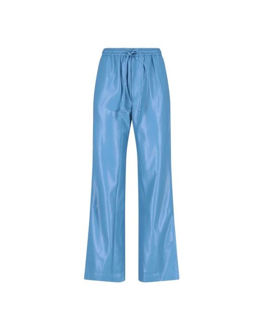Nanushka Blue Leather Trousers