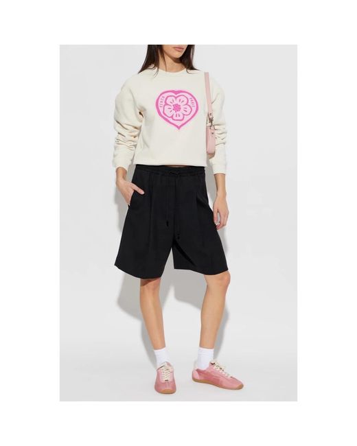 KENZO Hoodies & Sweatvesten ,Katoen Printed Sweatshirt in het White