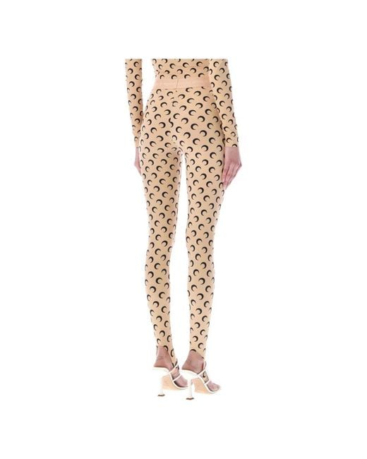 MARINE SERRE Natural Fuseaux Moon Recycled Jersey leggings